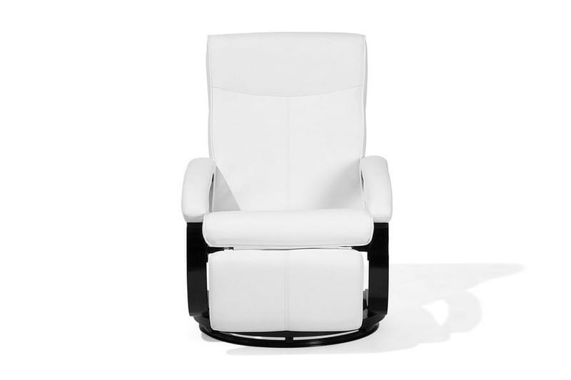 Might Oval Reclinerfåtölj i Konstläder med Metallunderrede - Vit - Möbler - Stolar & fåtöljer - Fåtölj - Skinnfåtölj & läderfåtölj