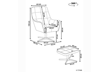 Molle Oval Svängbar Fåtölj i Tyg med Metallunderrede - Ljusgrå - Möbler - Stolar & fåtöljer - Fåtölj