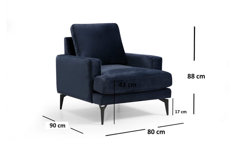 Mukes Fåtölj med Armstöd - Blå - Möbler - Stolar & fåtöljer - Fåtölj