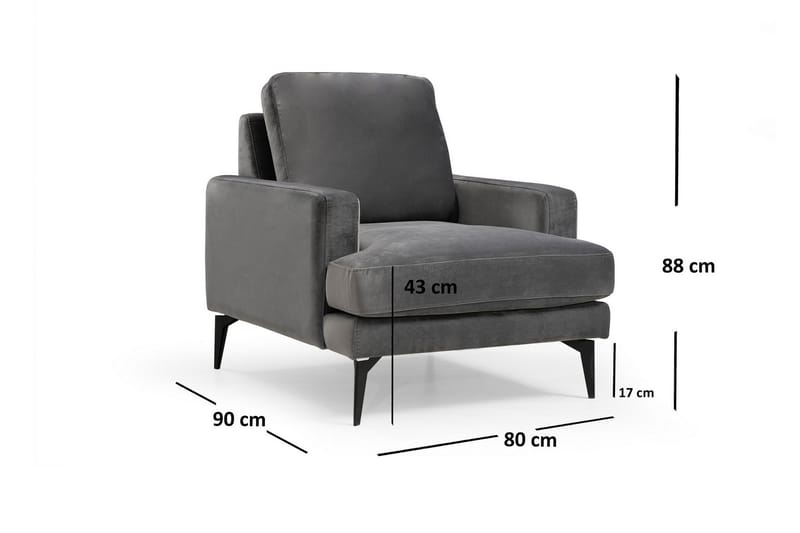 Mukes Fåtölj med Armstöd - Svart - Möbler - Stolar & fåtöljer - Fåtölj