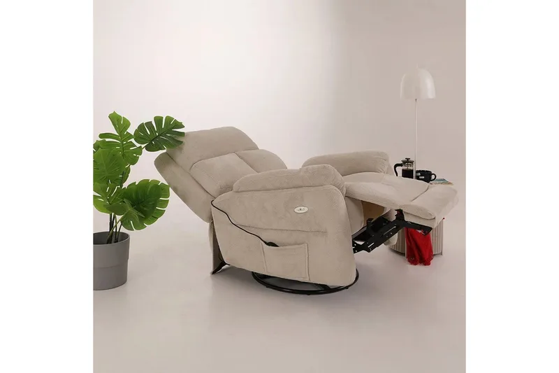 Navren Reclinerfåtölj Elektrisk - Krämvit - Möbler - Stolar & fåtöljer - Fåtölj - Biofåtölj & reclinerfåtölj