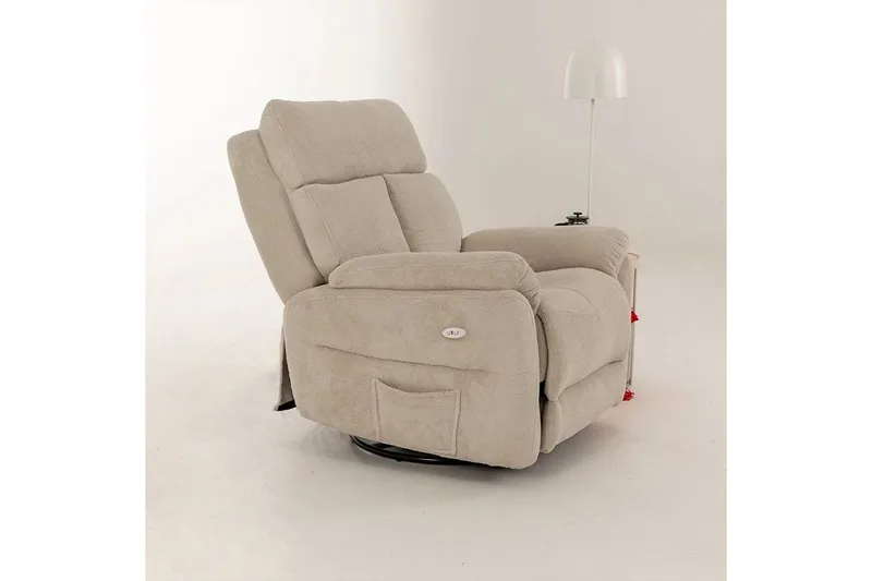 Navren Reclinerfåtölj Elektrisk - Krämvit - Möbler - Stolar & fåtöljer - Fåtölj - Biofåtölj & reclinerfåtölj