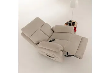 Navren Reclinerfåtölj Elektrisk - Krämvit - Möbler - Stolar & fåtöljer - Fåtölj - Biofåtölj & reclinerfåtölj