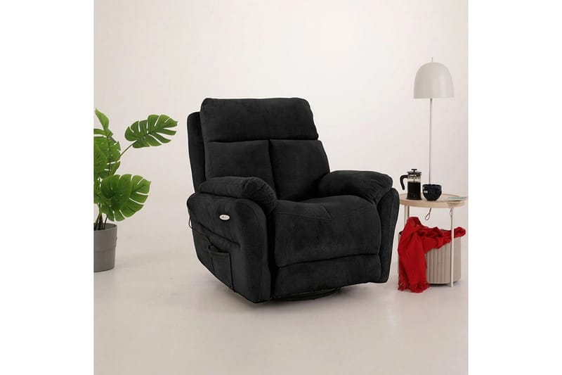 Navren Reclinerfåtölj Elektrisk - Svart - Möbler - Stolar & fåtöljer - Fåtölj - Liggfåtölj