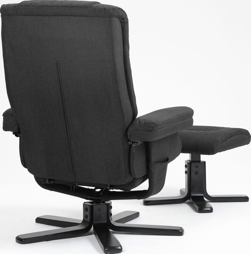 Oslo reclinerfåtölj med pall - Cortina svart - Svart - Möbler - Stolar & fåtöljer - Fåtölj - Fåtölj med fotpall