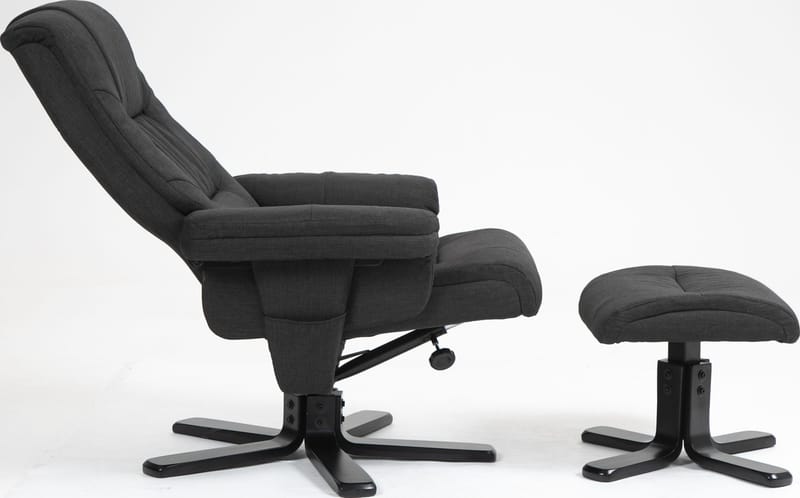 Oslo reclinerfåtölj med pall - Cortina svart - Svart - Möbler - Stolar & fåtöljer - Fåtölj - Fåtölj med fotpall