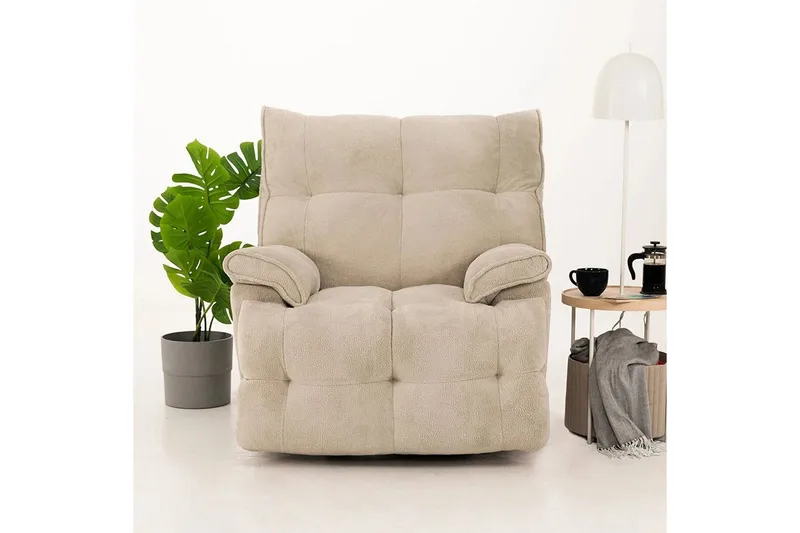Osmara Reclinerfåtölj Elektrisk - Krämvit - Möbler - Stolar & fåtöljer - Fåtölj - Liggfåtölj