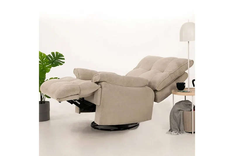 Osmara Reclinerfåtölj Elektrisk - Krämvit - Möbler - Stolar & fåtöljer - Fåtölj - Liggfåtölj