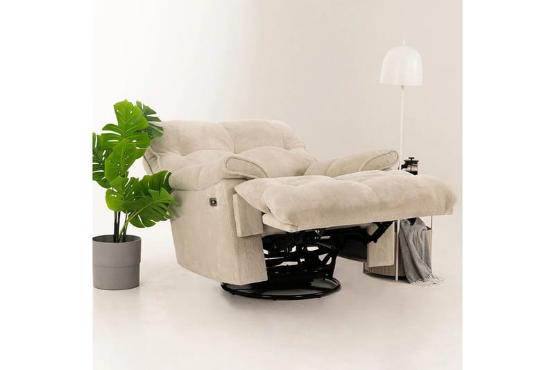Osmara Reclinerfåtölj Elektrisk - Krämvit - Möbler - Stolar & fåtöljer - Fåtölj - Biofåtölj & reclinerfåtölj