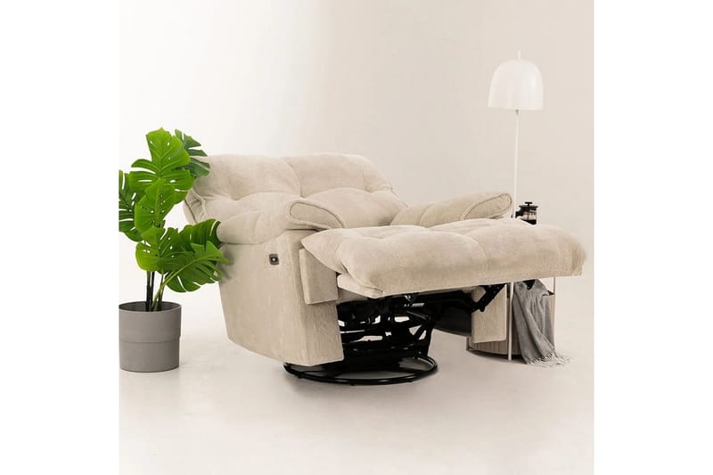 Osmara Reclinerfåtölj Elektrisk - Krämvit - Möbler - Stolar & fåtöljer - Fåtölj - Liggfåtölj