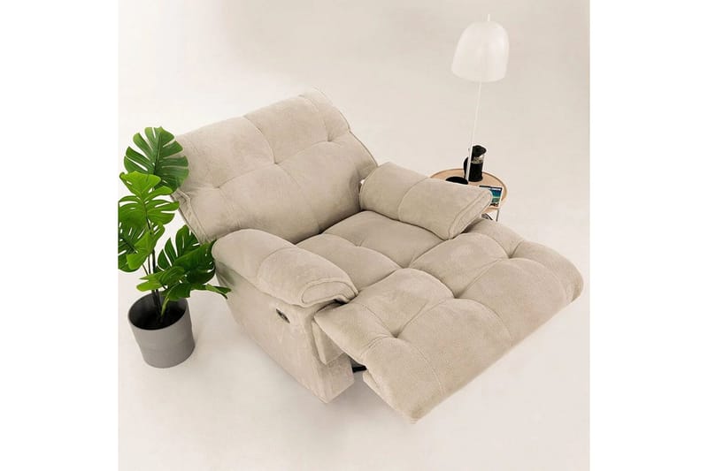 Osmara Reclinerfåtölj Elektrisk - Krämvit - Möbler - Stolar & fåtöljer - Fåtölj - Biofåtölj & reclinerfåtölj