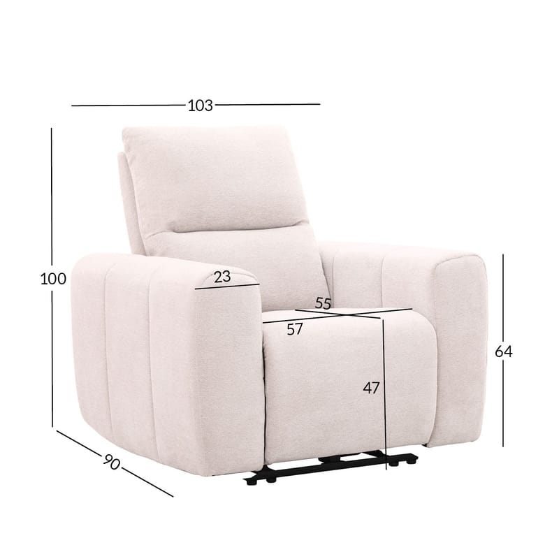 Reclinerfåtölj Ödmark med elektrisk mekanism - ljusbeige - Möbler - Stolar & fåtöljer - Fåtölj - Biofåtölj & reclinerfåtölj