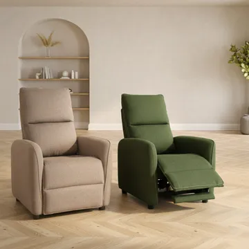 Reclinerfåtölj Örsvik med push back-mekanism - Beige - Möbler - Stolar & fåtöljer - Fåtölj - Biofåtölj & reclinerfåtölj