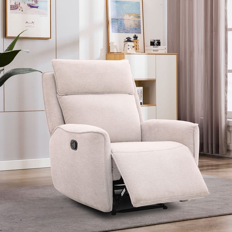 Reclinerfåtölj Östvik med manuell mekanism - beige - Möbler - Stolar & fåtöljer - Fåtölj - Biofåtölj & reclinerfåtölj