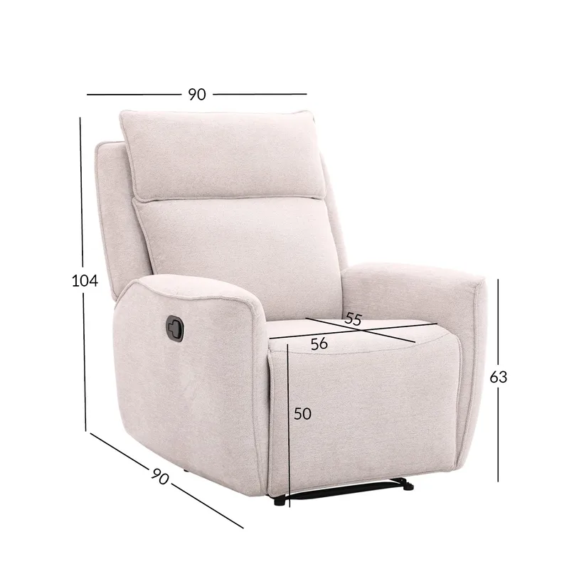 Reclinerfåtölj Östvik med manuell mekanism - beige - Möbler - Stolar & fåtöljer - Fåtölj - Biofåtölj & reclinerfåtölj