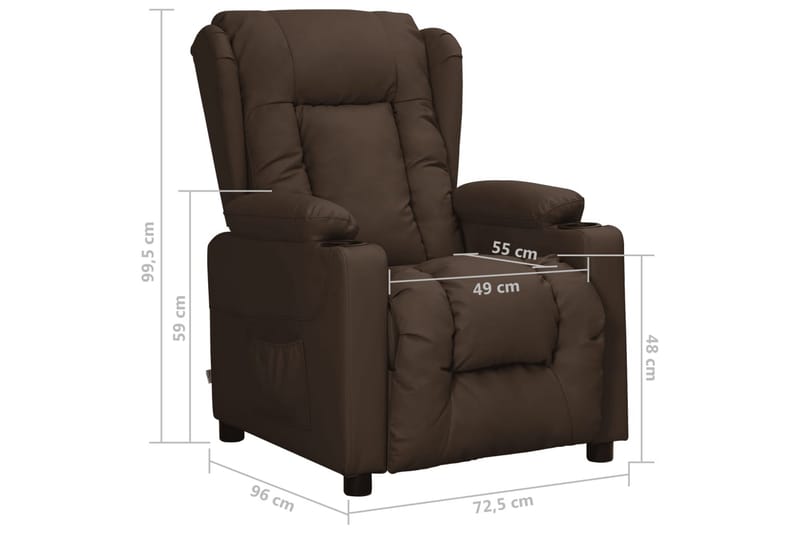 Reclinerfåtölj brun konstläder - Brun - Möbler - Stolar & fåtöljer - Fåtölj - Biofåtölj & reclinerfåtölj