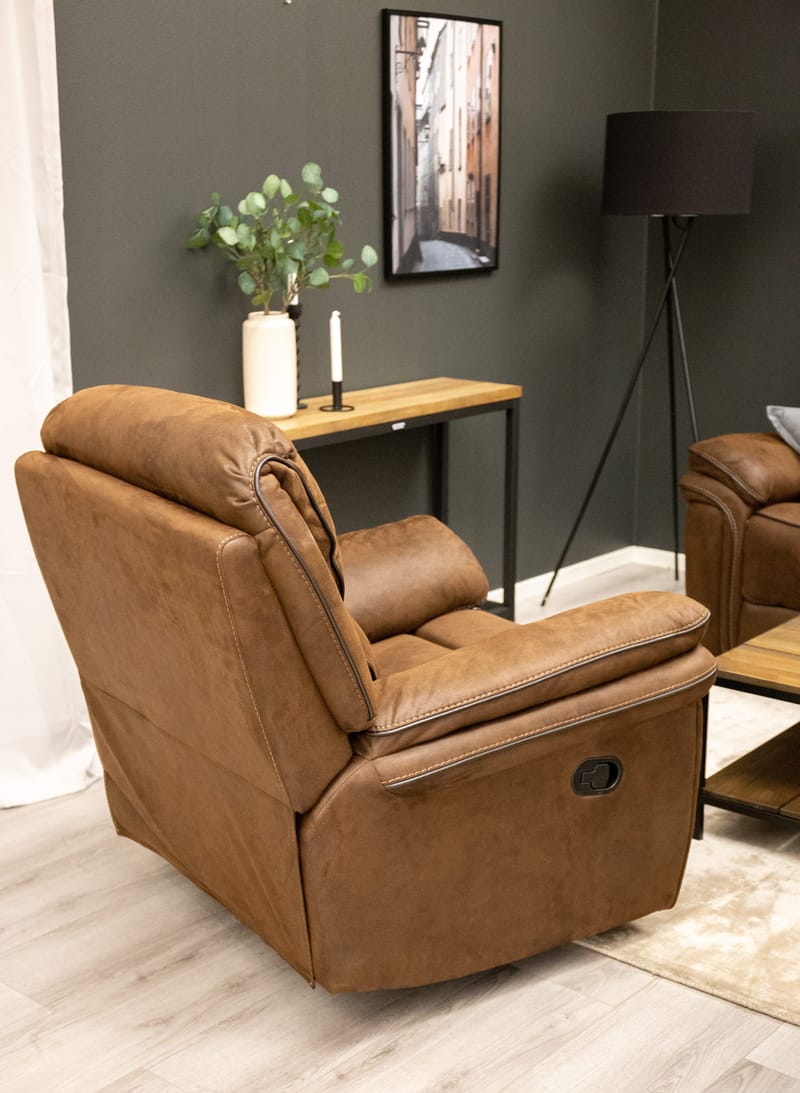 Reclinerfåtölj brun (Mikrofiber) - Riverdale - Brun - Möbler - Stolar & fåtöljer - Fåtölj - Biofåtölj & reclinerfåtölj