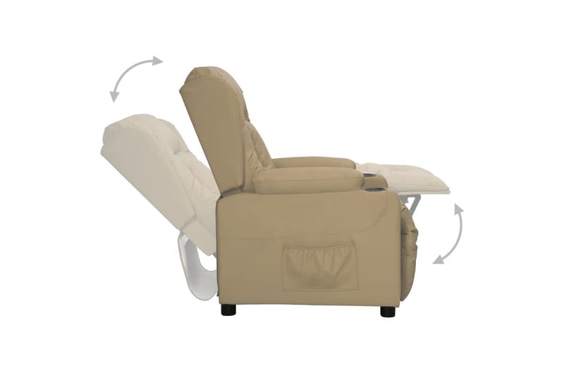 Reclinerfåtölj cappuccino konstläder - Brun - Möbler - Stolar & fåtöljer - Fåtölj - Biofåtölj & reclinerfåtölj