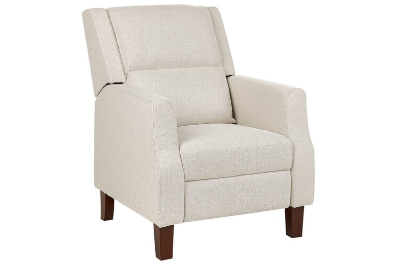 Reclinerfåtölj Egersund Beige/mörkt trä - Beige/mörkt trä - Möbler - Stolar & fåtöljer - Fåtölj - Liggfåtölj
