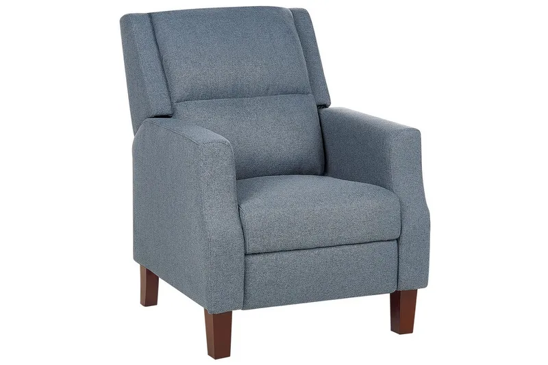 Reclinerfåtölj Egersund Blått/mörkt trä - Blått/mörkt trä - Möbler - Stolar & fåtöljer - Fåtölj - Biofåtölj & reclinerfåtölj