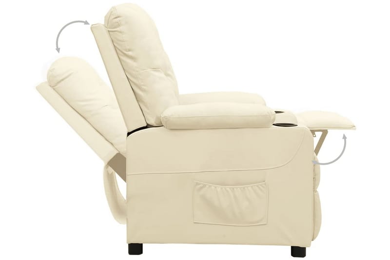 Reclinerfåtölj gräddvit konstläder - Kräm - Möbler - Stolar & fåtöljer - Fåtölj - Biofåtölj & reclinerfåtölj