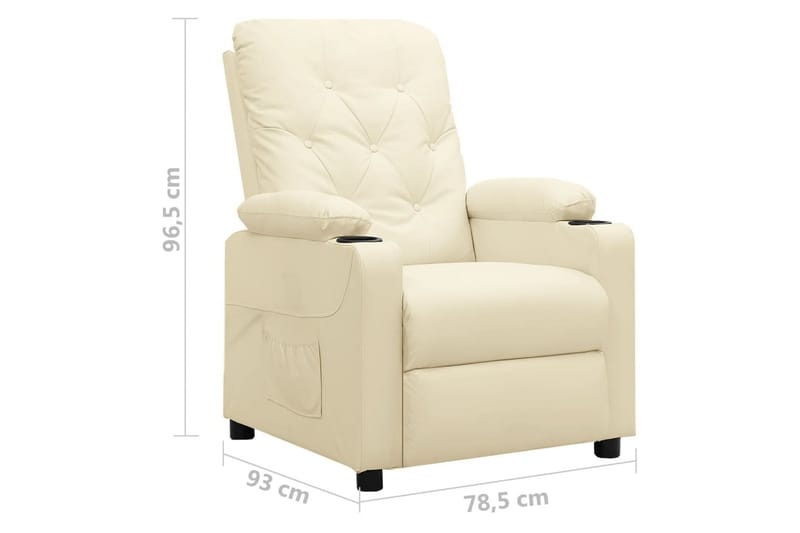 Reclinerfåtölj gräddvit konstläder - Kräm - Möbler - Stolar & fåtöljer - Fåtölj - Biofåtölj & reclinerfåtölj
