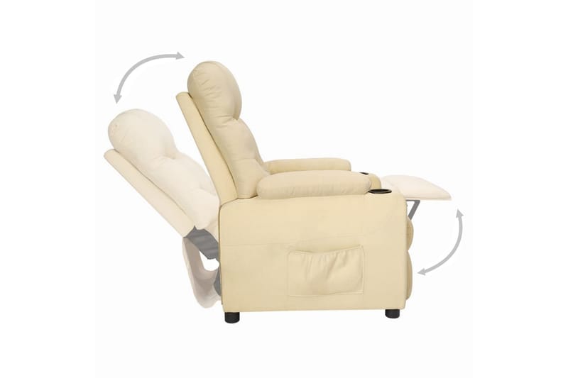 Reclinerfåtölj gräddvit tyg - Kräm - Möbler - Stolar & fåtöljer - Fåtölj - Biofåtölj & reclinerfåtölj