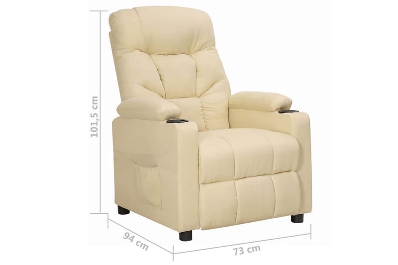 Reclinerfåtölj gräddvit tyg - Kräm - Möbler - Stolar & fåtöljer - Fåtölj - Biofåtölj & reclinerfåtölj