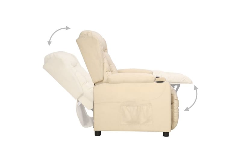 Reclinerfåtölj gräddvit tyg - Vit - Möbler - Stolar & fåtöljer - Fåtölj - Biofåtölj & reclinerfåtölj