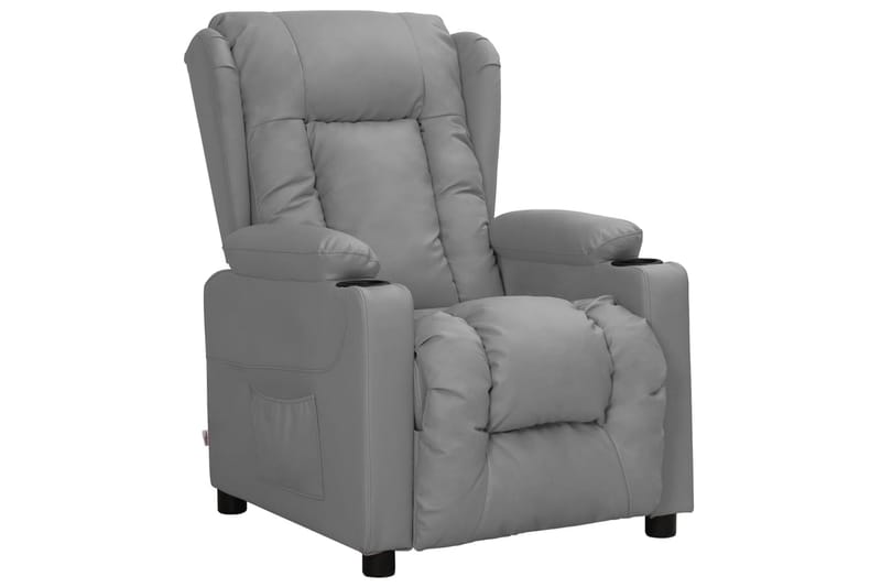 Reclinerfåtölj grå konstläder - Grå - Möbler - Stolar & fåtöljer - Fåtölj - Biofåtölj & reclinerfåtölj