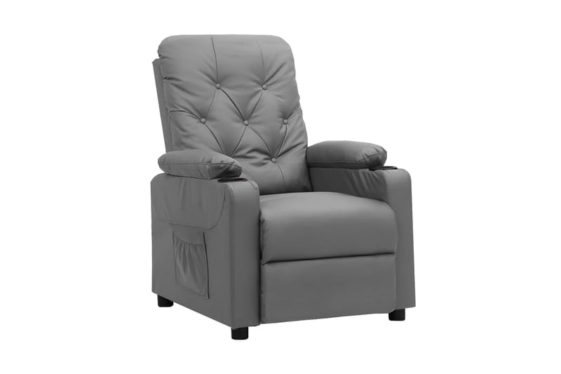 Reclinerfåtölj grå konstläder - Grå - Möbler - Stolar & fåtöljer - Fåtölj - Biofåtölj & reclinerfåtölj