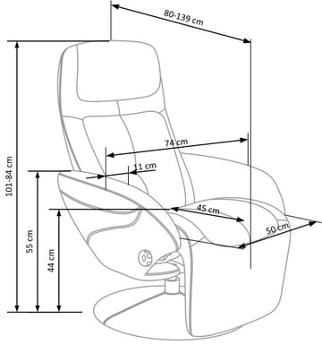 Reclinerfåtölj i beige PU - Beige - Möbler - Stolar & fåtöljer - Fåtölj - Skinnfåtölj & läderfåtölj