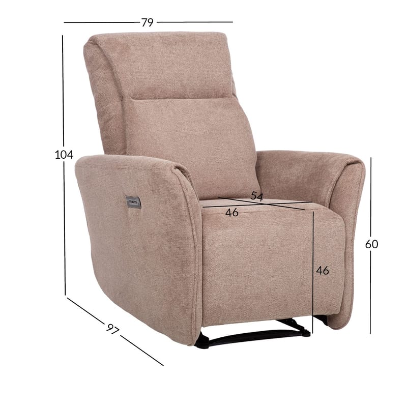 Reclinerfåtölj Lavor med elektrisk mekanism - ljusbrun - Möbler - Stolar & fåtöljer - Fåtölj - Biofåtölj & reclinerfåtölj