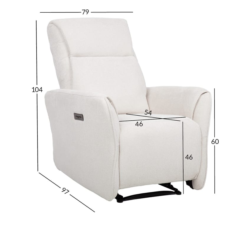 Reclinerfåtölj Lavor med elektrisk mekanism - vit - Möbler - Stolar & fåtöljer - Fåtölj - Biofåtölj & reclinerfåtölj