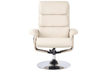 Reclinerfåtölj Legend - Beige, Silver - Möbler - Stolar & fåtöljer - Fåtölj - Skinnfåtölj & läderfåtölj