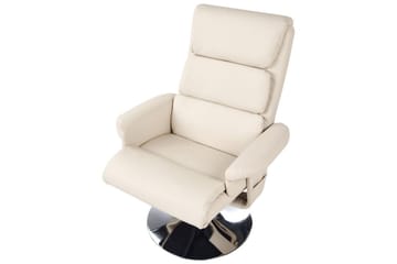Reclinerfåtölj Legend - Beige, Silver - Möbler - Stolar & fåtöljer - Fåtölj - Skinnfåtölj & läderfåtölj