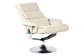 Reclinerfåtölj Legend - Beige, Silver - Möbler - Stolar & fåtöljer - Fåtölj - Skinnfåtölj & läderfåtölj