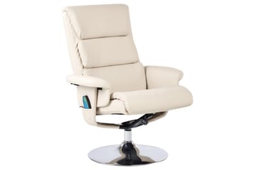 Reclinerfåtölj Legend - Beige, Silver - Möbler - Stolar & fåtöljer - Fåtölj - Skinnfåtölj & läderfåtölj