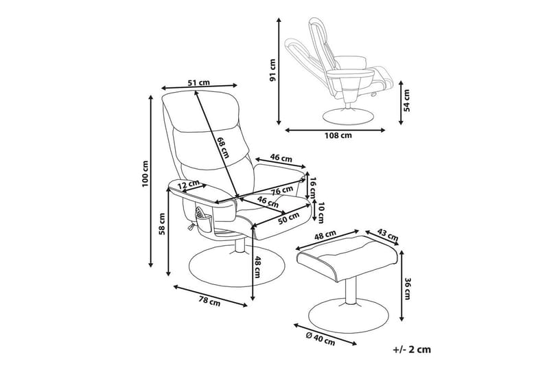 Reclinerfåtölj Legend - Brun, Silver - Möbler - Stolar & fåtöljer - Fåtölj - Massagestol & massagefåtölj