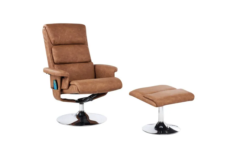 Reclinerfåtölj Legend - Brun, Silver - Möbler - Stolar & fåtöljer - Fåtölj - Massagestol & massagefåtölj