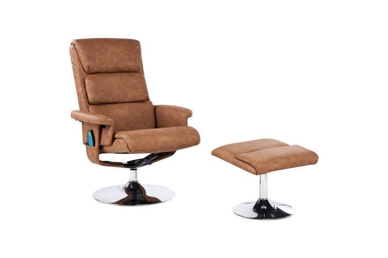 Reclinerfåtölj Legend, Brun, Silver