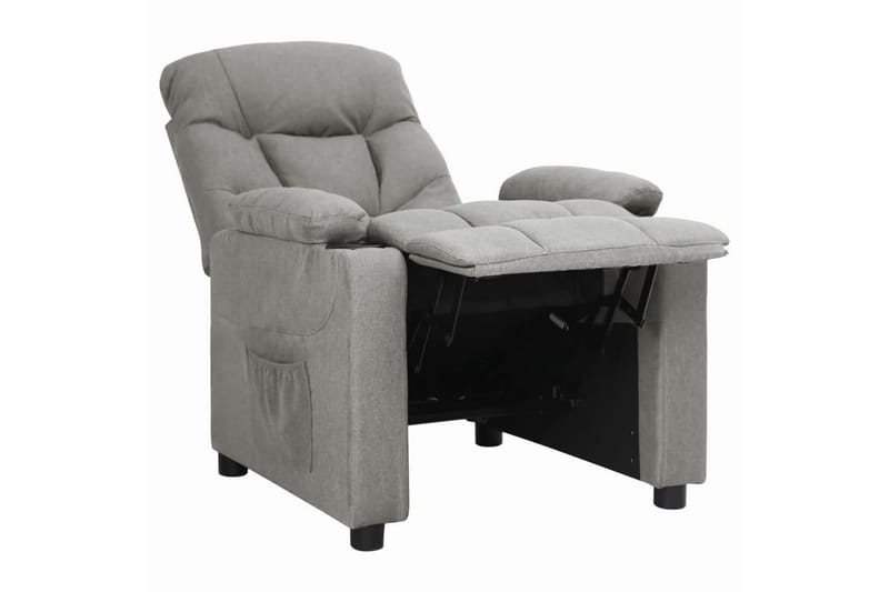Reclinerfåtölj ljusgrå tyg - Grå - Möbler - Stolar & fåtöljer - Fåtölj - Biofåtölj & reclinerfåtölj