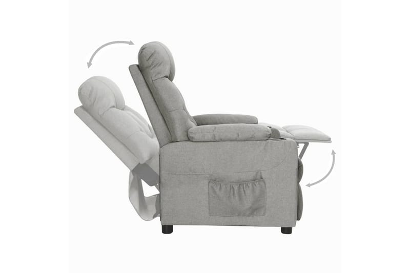 Reclinerfåtölj ljusgrå tyg - Grå - Möbler - Stolar & fåtöljer - Fåtölj - Biofåtölj & reclinerfåtölj