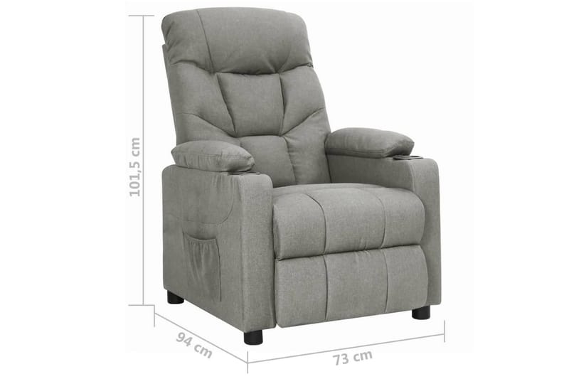 Reclinerfåtölj ljusgrå tyg - Grå - Möbler - Stolar & fåtöljer - Fåtölj - Biofåtölj & reclinerfåtölj