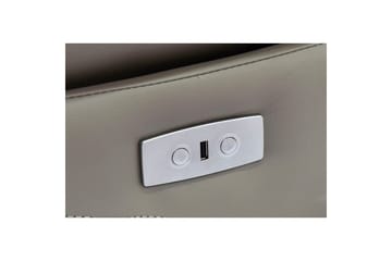 Reclinerfåtölj Loft24 Fåtölj Lannilis Ljusgrå, PU/trä/metall, Elektrisk vilstol Ljusgrå - Möbler - Stolar & fåtöljer - Fåtölj - Skinnfåtölj & läderfåtölj