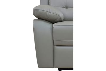 Reclinerfåtölj Loft24 Fåtölj Lannilis Ljusgrå, PU/trä/metall, Elektrisk vilstol Ljusgrå - Möbler - Stolar & fåtöljer - Fåtölj - Skinnfåtölj & läderfåtölj
