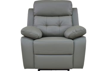 Reclinerfåtölj Loft24 Fåtölj Lannilis Ljusgrå, PU/trä/metall, Elektrisk vilstol Ljusgrå - Möbler - Stolar & fåtöljer - Fåtölj - Skinnfåtölj & läderfåtölj