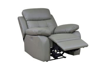 Reclinerfåtölj Loft24 Fåtölj Lannilis Ljusgrå, PU/trä/metall, Elektrisk vilstol Ljusgrå - Möbler - Stolar & fåtöljer - Fåtölj - Skinnfåtölj & läderfåtölj