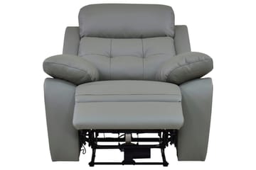 Reclinerfåtölj Loft24 Fåtölj Lannilis Ljusgrå, PU/trä/metall, Elektrisk vilstol Ljusgrå - Möbler - Stolar & fåtöljer - Fåtölj - Skinnfåtölj & läderfåtölj