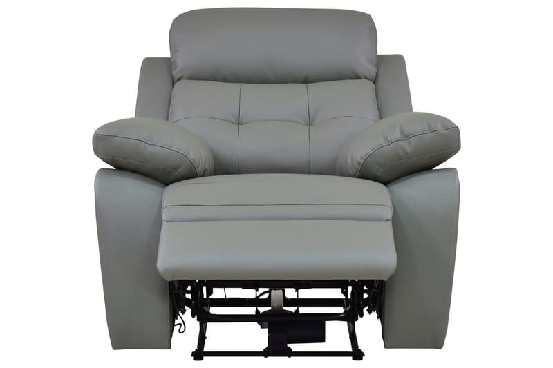 Reclinerfåtölj Loft24 Fåtölj Lannilis Ljusgrå, PU/trä/metall, Elektrisk vilstol Ljusgrå - Möbler - Stolar & fåtöljer - Fåtölj - Biofåtölj & reclinerfåtölj